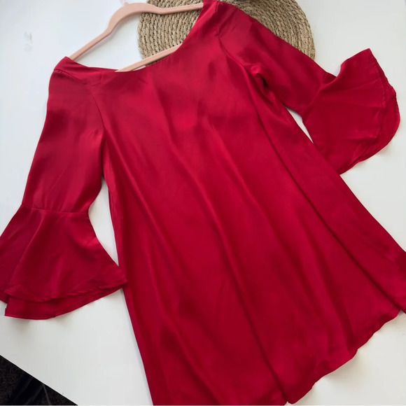 SABO SKIRT Red Bell‎ Sleeve Tunic Top Size 6 - Picture 10 of 10